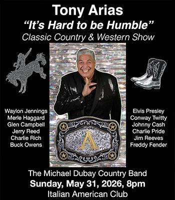 Tony Arias Sunday, May 31 $50 Image