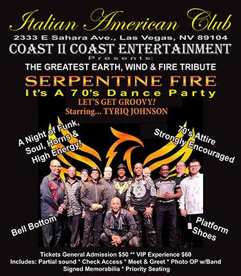 SERPENTINE FIRE - Wed July 6 - Doors Open 6pm Image