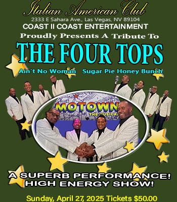 The Four Tops - Sunday, April 27 - $50 Image