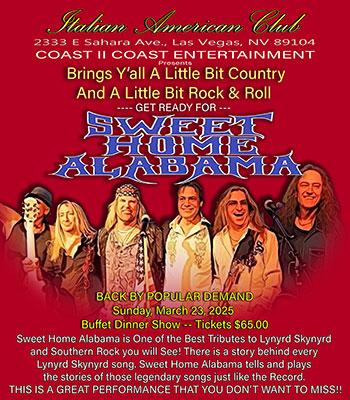 Sweet Home Alabama - Sunday, March 23, 2025 - $65 Image